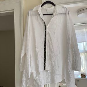Lagenlook funky white oversized blouse